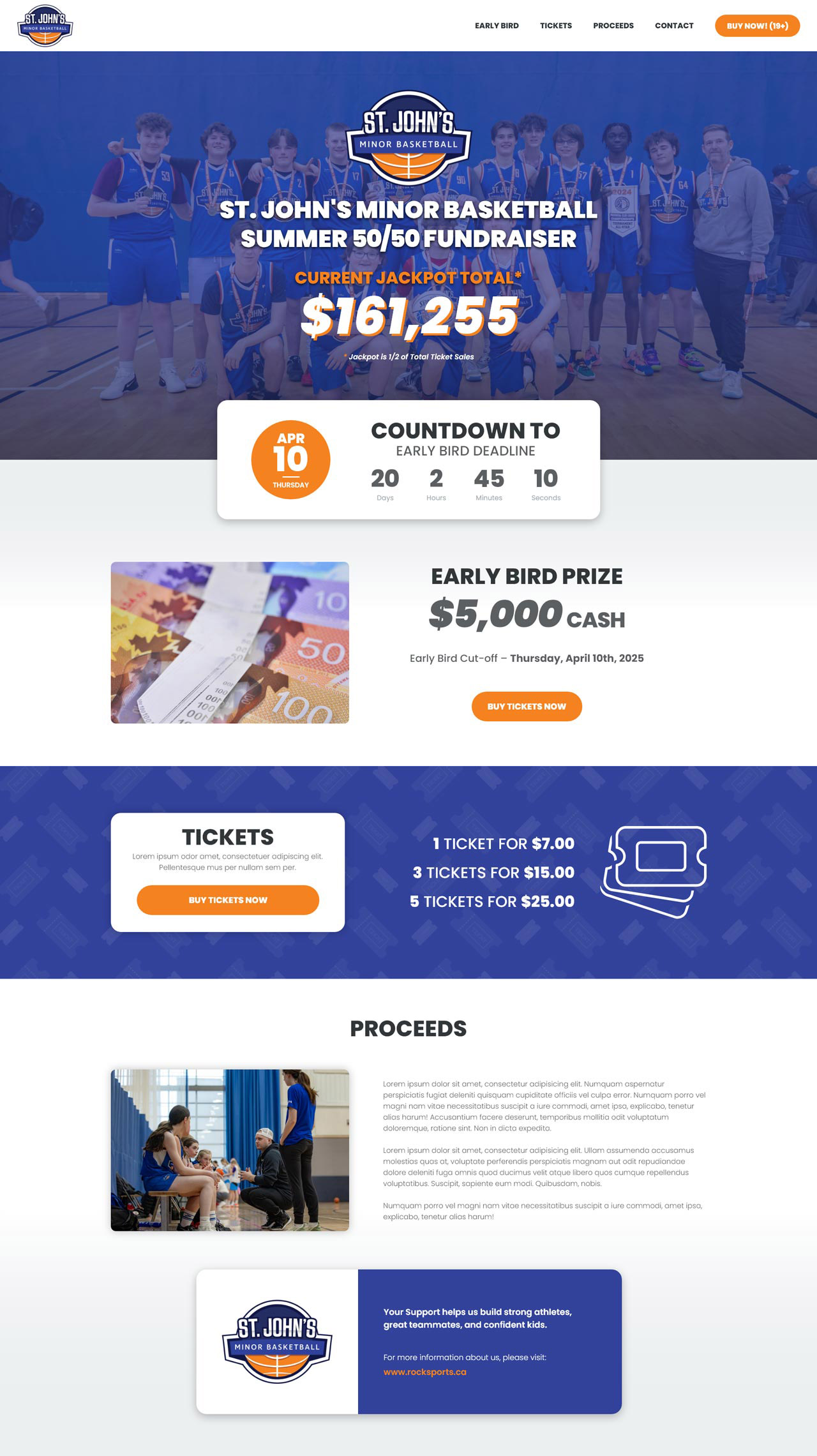 Screenshot of custom fundraiser page